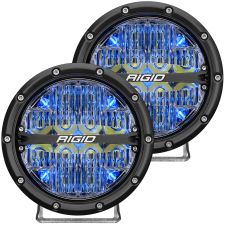 360-Series 6 Inch LED Light Off-Road Drive Beam Blue Backlight Pair by Rigid Industries - 36207