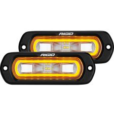 SR-L Series Off-Road Spreader Pod 3 Wire Flush Mount With Red Halo Pair LED Light Pods by Rigid Industries - 53222