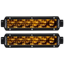 SAE J583 Compliant Selective Yellow Fog Light Pair Sr-Series Pro 6 Inch Street Legal Surface Mount Fog LED Lights by Rigid Industries - 906704