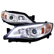 2008-2011 Subaru Impreza DRL Chrome Projector Headlights - 2LHP-WRX08-TM