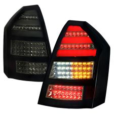 2005-2007 Chysler 300c LED Tail Lights Black - SDT-LT-300C05BBLED-TM