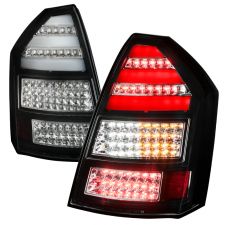 2005-2007 Chysler 300c LED Tail Lights Black - SDT-LT-300C05JMLED-TM