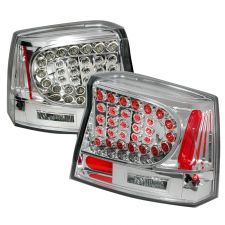 2005-2008 Dodge Charger LED Tail Lights Chrome - SDT-LT-CHG05CLED-KS