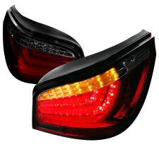 2004-2007 BMW 5 Series E60 LED Tail Lights Red/Smoke - SDT-LT-E6004RGLED-TM