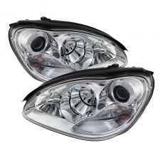 2003-2006 Mercedes Benz S-Class Chrome Projector Headlights - 444-MBW220-HID-C