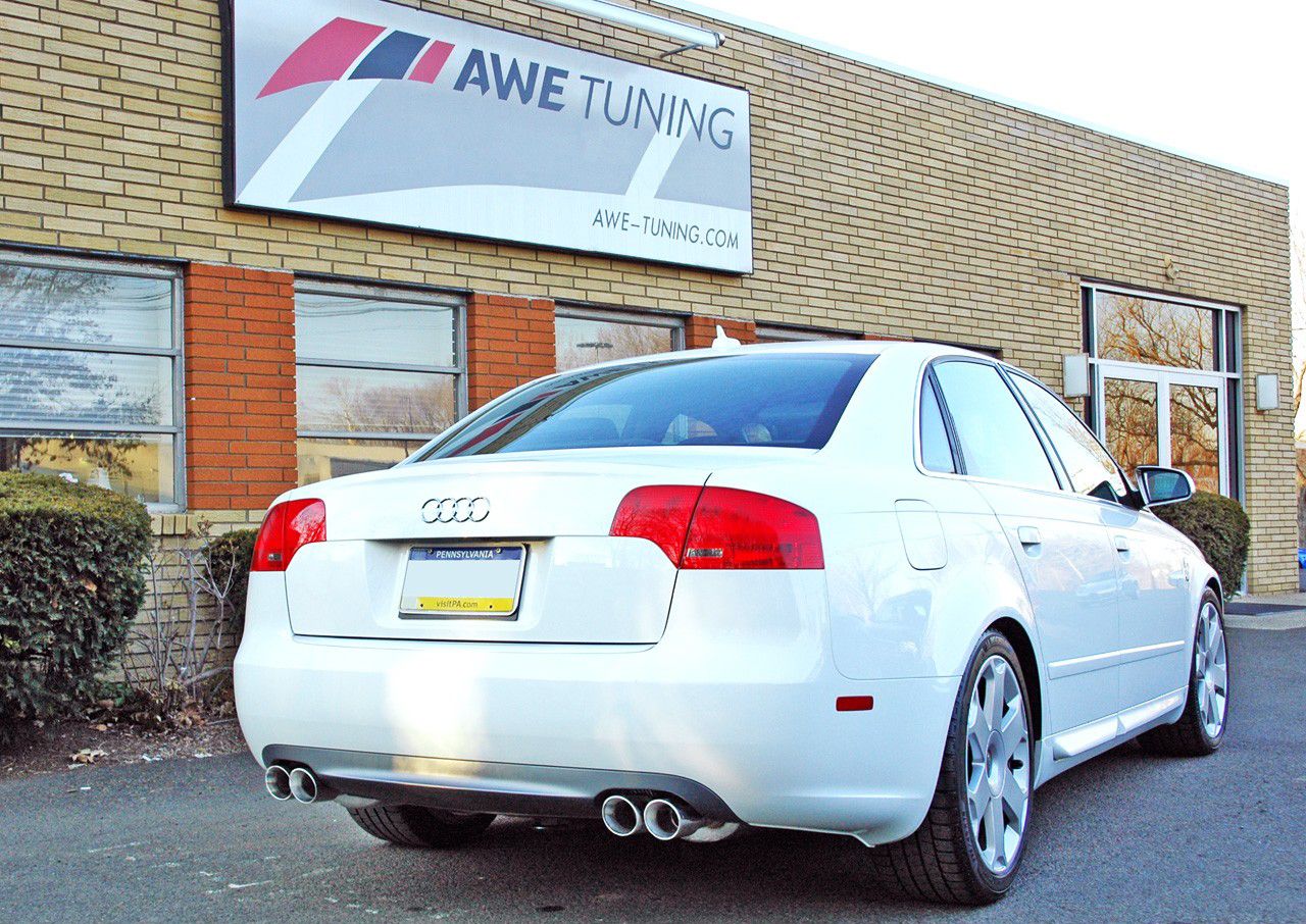 AWE Track Edition Quad Tip Exhaust For Audi B7 A4 3.2L - Polished ...