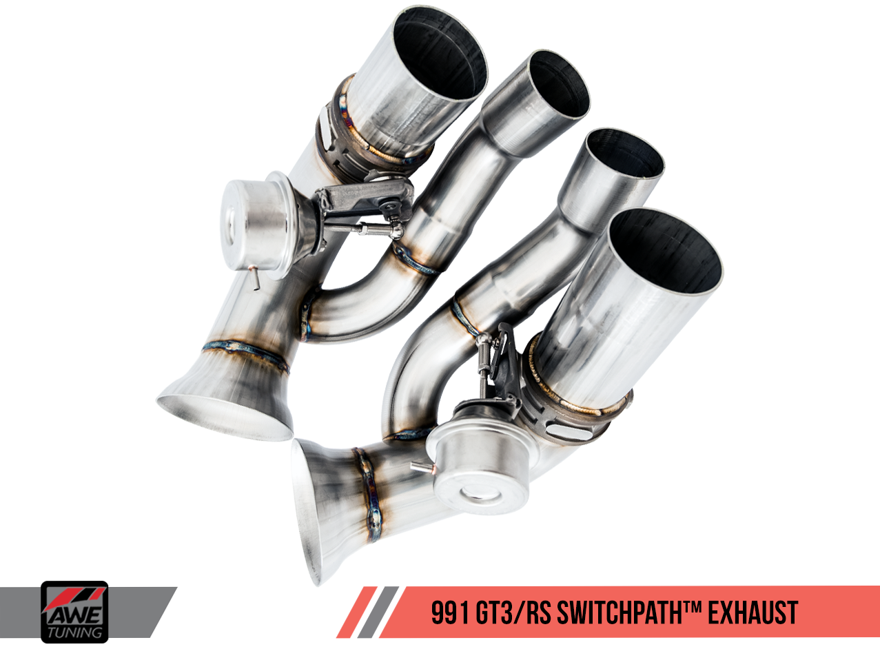 AWE SwitchPath Exhaust for Porsche 991.1 / 991.2 GT3 / RS - Chrome ...