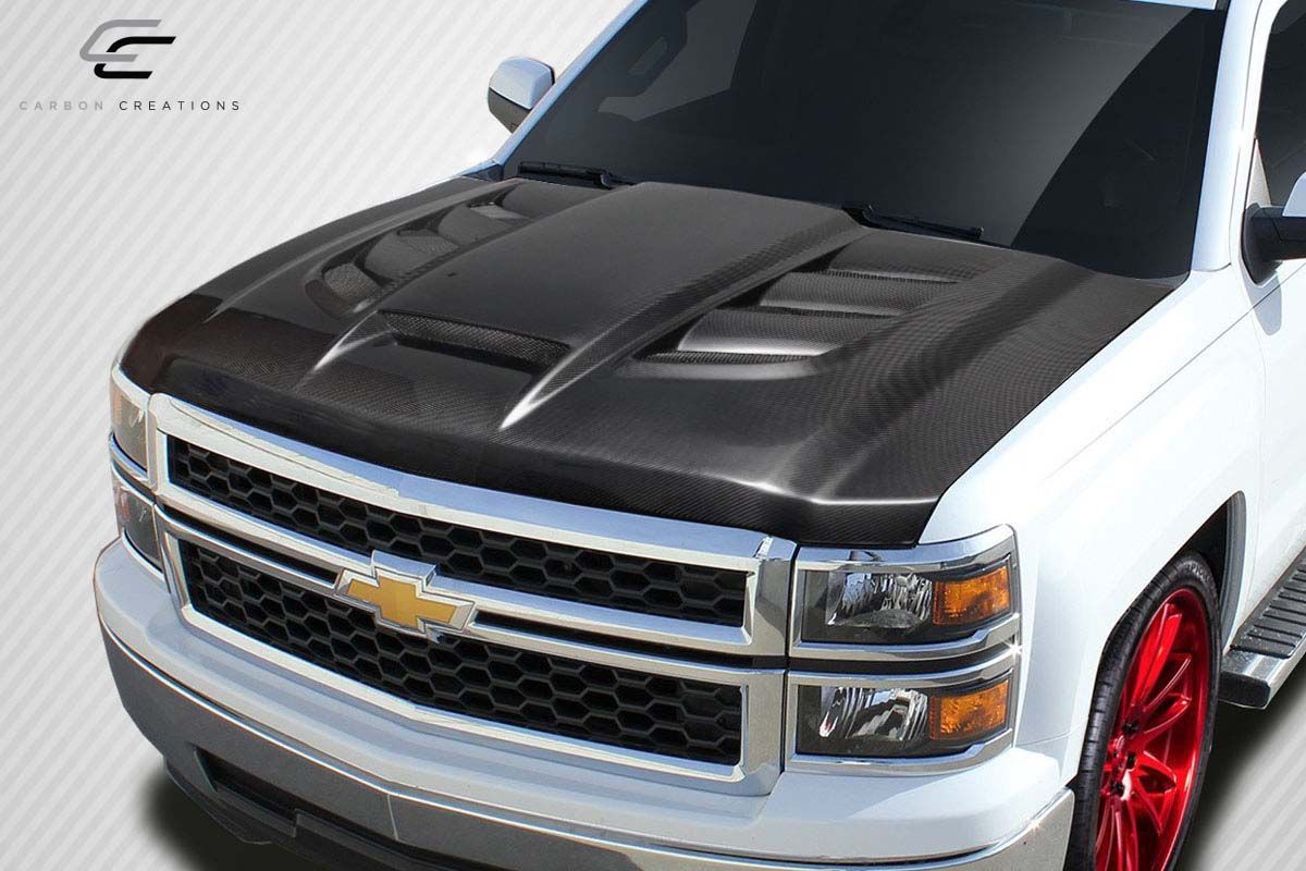 2014-2015 Chevrolet Silverado Carbon Creations Viper Look Hood - 1 ...