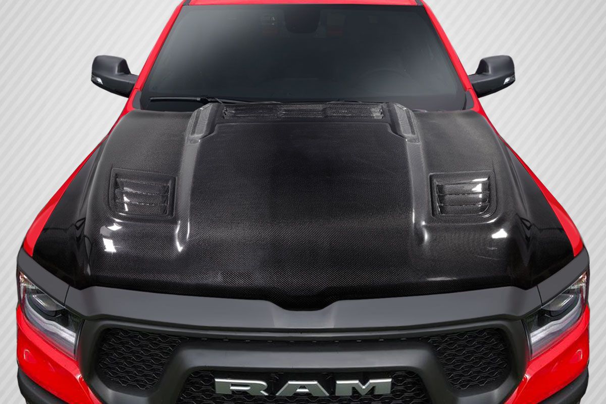 2019-2020 Dodge Ram Carbon Creations Rebel Mopar Look Hood - 1 Piece ...