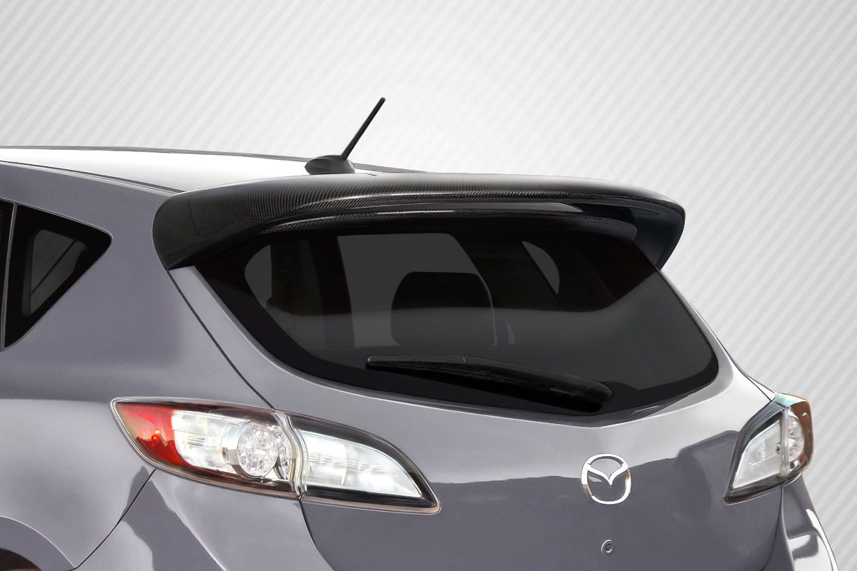 2010-2013 Mazda 3 Carbon Fiber Turbo Look Rear Roof Wing Spoiler - 1 ...