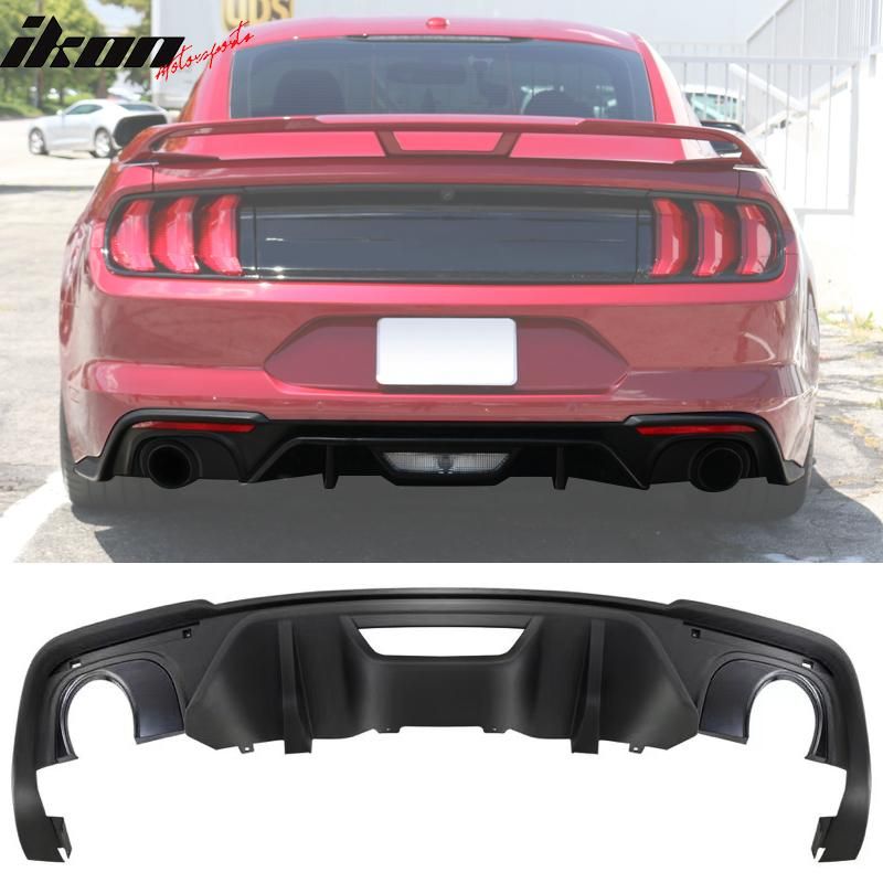 2018-2021 Ford Mustang EcoBoost Rear Diffuser w/ Muffler Tip - CB-A011917