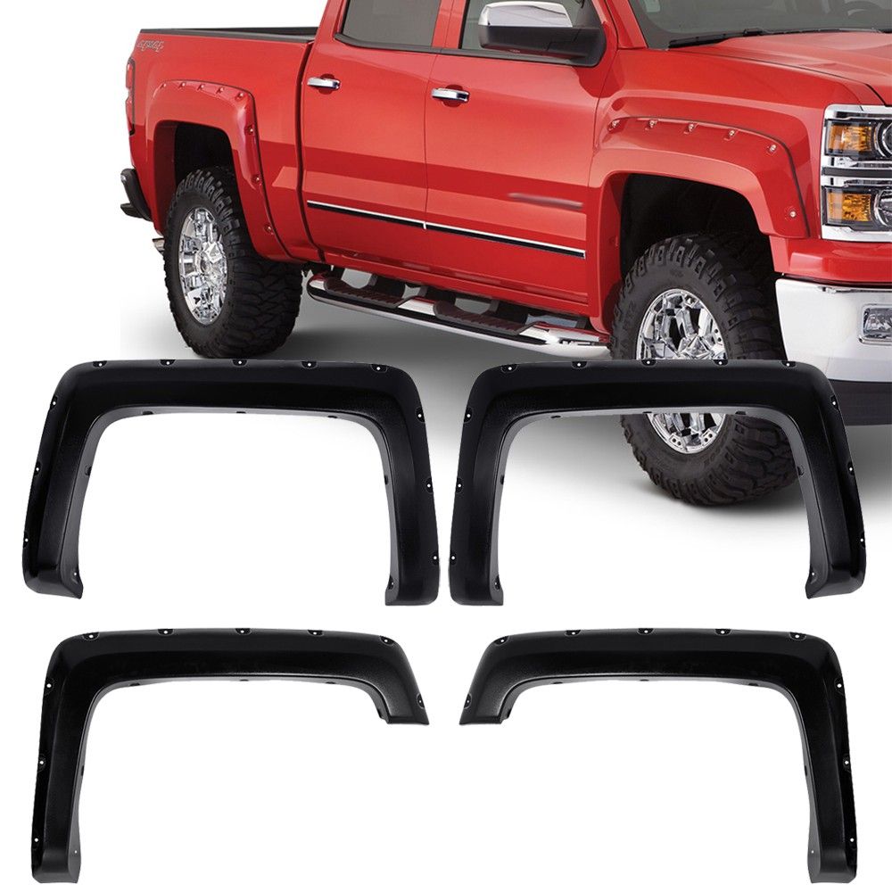 20142018 Chevrolet Silverado 2500 Pocket Rivet Style Fender Flares ABS