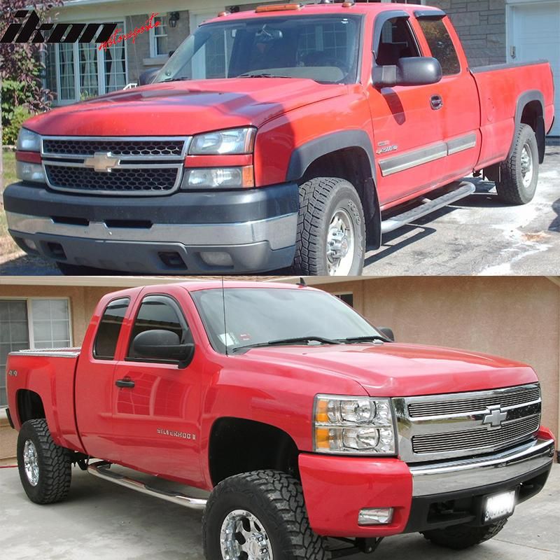 2007-2013 Chevrolet Silverado 1500 Extended Cab Acrylic Window Visors ...