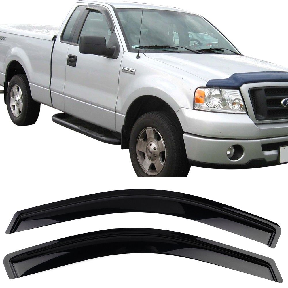 2004-2008 Ford F-150 STD Cab Standard Cab Acrylic Window Visors 2Pc Set ...