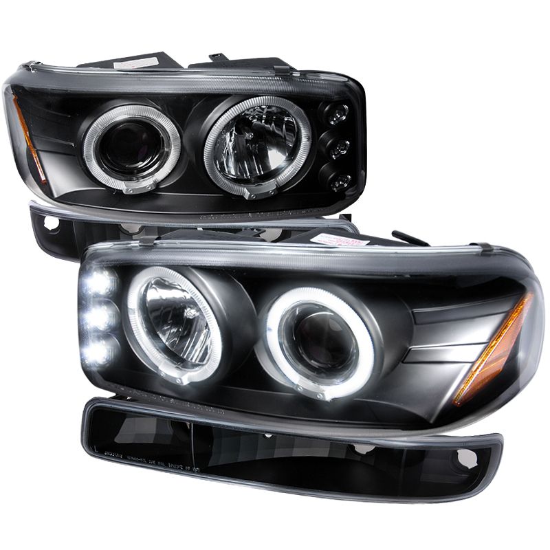 1999-2006 Gmc Sierra Yukon Black Projector Headlights + Bumper Lights 