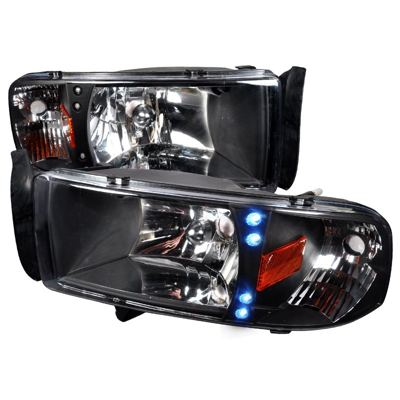 1994-2001 Dodge Ram LED Black Euro Headlights-2LH-RAM94JM-RS