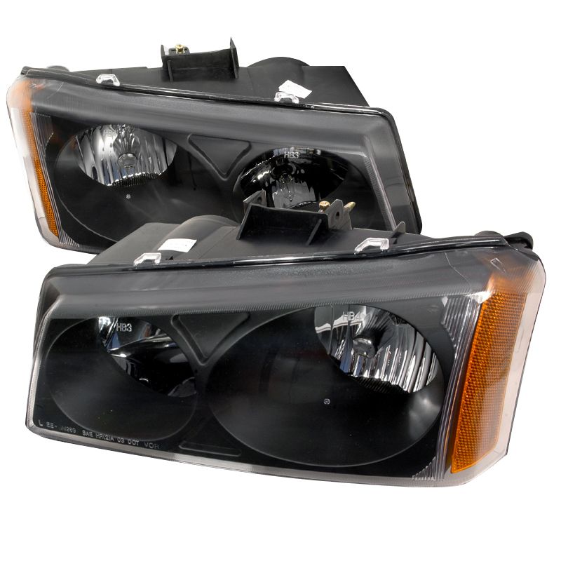 2003-2006 Chevy Silverado Black Euro Headlights-2LH-SIV03JM-KS