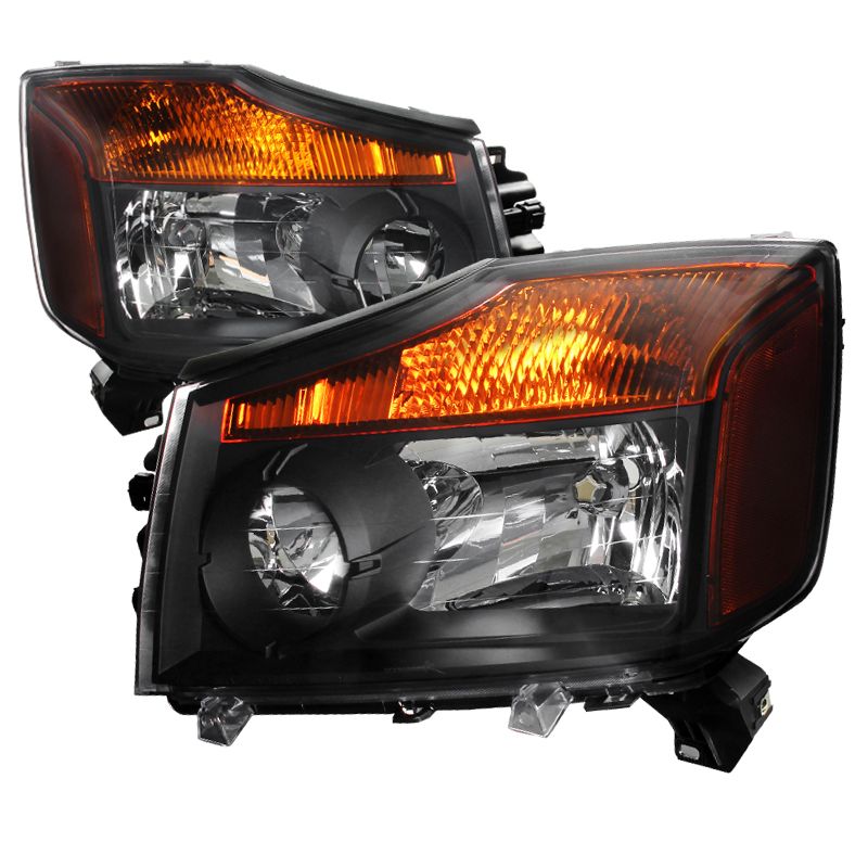 2008-2014 Nissan Titan Black Euro Headlights-2LH-TIT08JM-RS