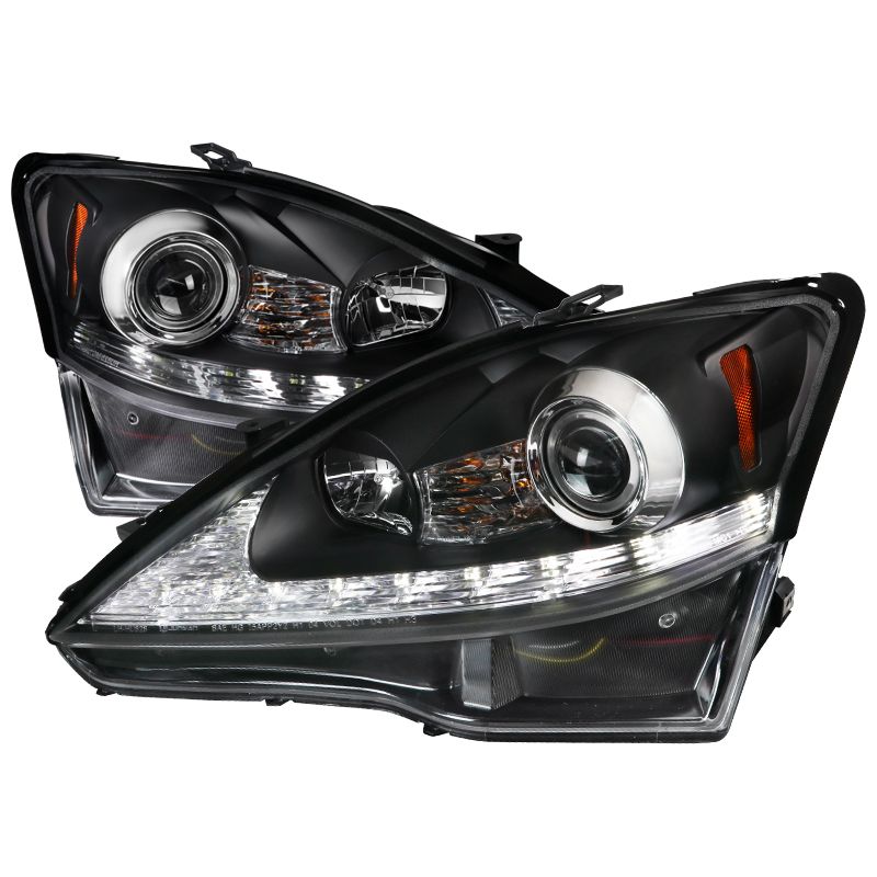 2006-2009 Lexus IS250 Black LED Projector Headlights - 2LHP-IS25006JM-SQ-TM