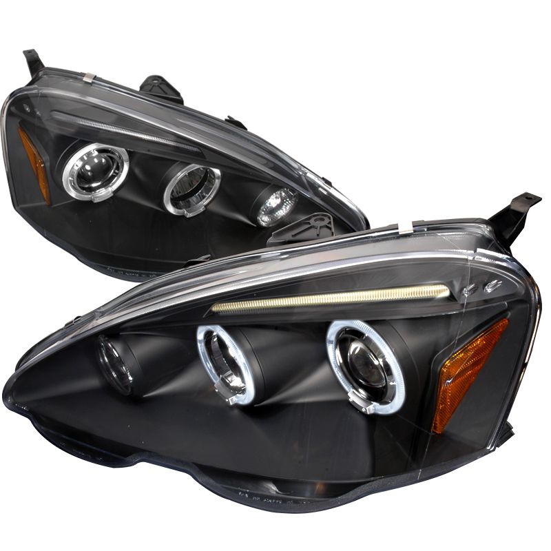 2002-2004 Acura RSX Halo LED Black Projector Headlights ...