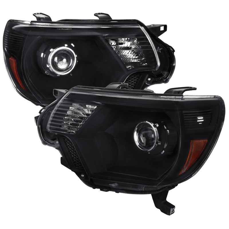 2012-2015 Toyota Tacoma Black Retro-Style Headlights - 2LHP-TAC12JM-RS