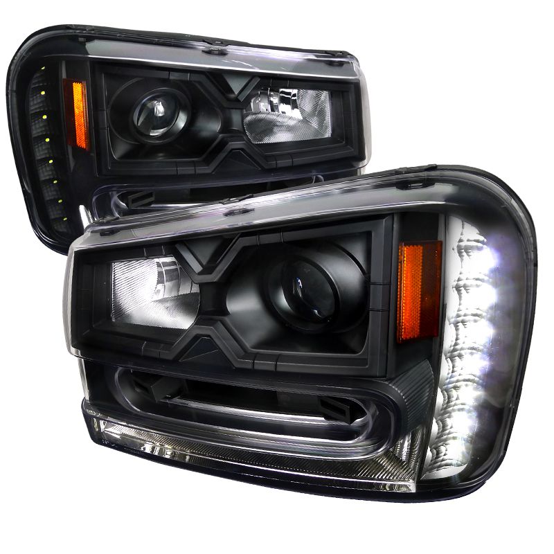 2002-2009 Chevy Trailblazer LED Black Projector Headlights - 2LHP