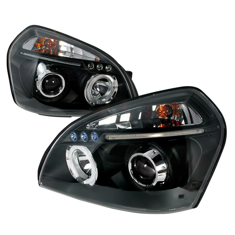 2004-2007 Hyundai Tucson Black Halo LED Projector Headlights - 2LHP ...