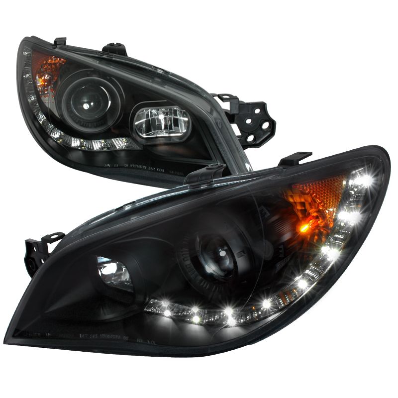 2006-2007 Subaru Impreza LED DRL Black Projector Headlights - 2LHP ...