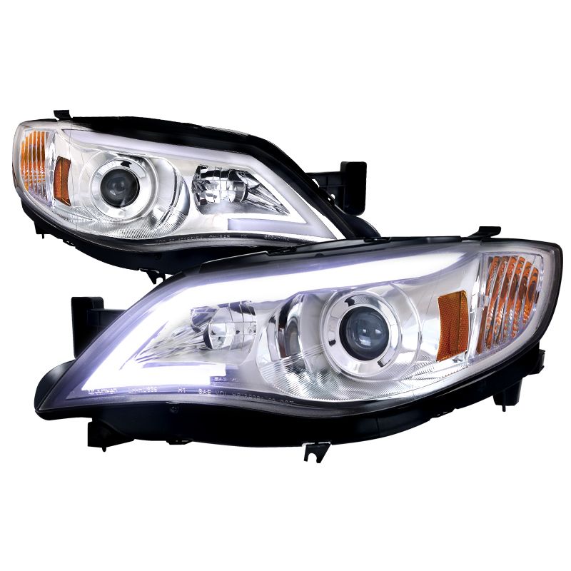 2008-2013 Subaru WRX DRL Chrome Projector Headlights - 2LHP-WRX08-TM