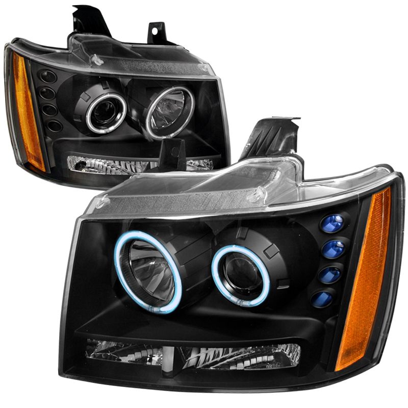 2007-2014 Chevy Tahoe Black CCFL Halo Projector Headlights - 4LHP ...