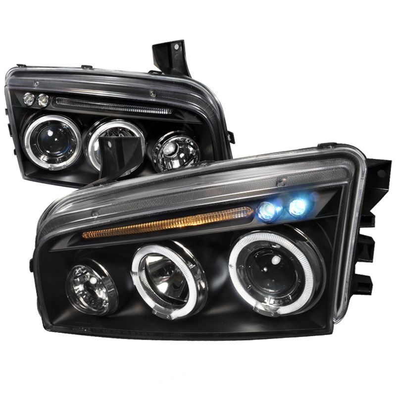 2005-2010 Dodge Charger Halo LED Black Projector Headlights - LHP ...