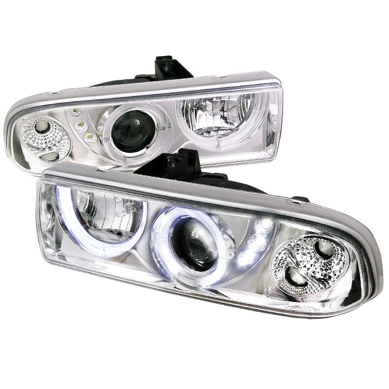 1998-2004 Chevy S10 Halo Chrome Projector Headlights - LHP-S1098-RS