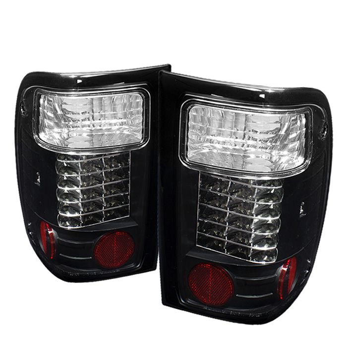 2001-2005 Ford Ranger Black LED Tail Lights - 111-FR98-LED-BK