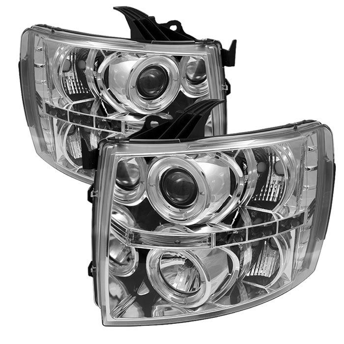 2007-2013 Chevy Silverado 1500/2500/3500 Chrome Halo Projector