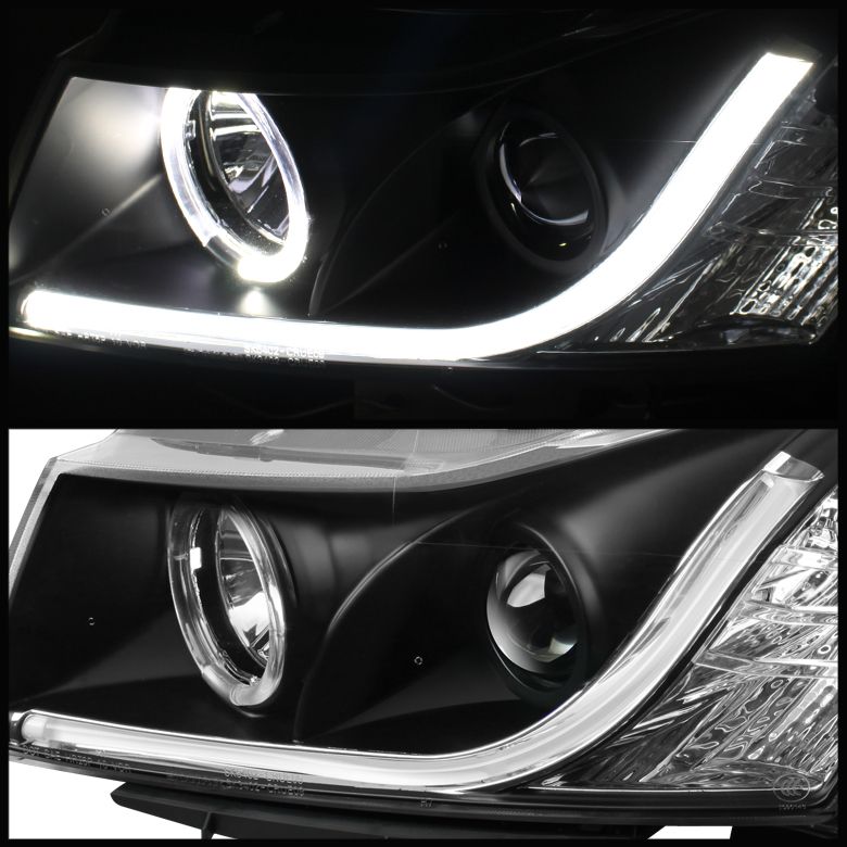 2011-2014 Chevy Cruze DRL Black Projector Headlights-PRO-YD-CCRZ11-LTDRL-BK