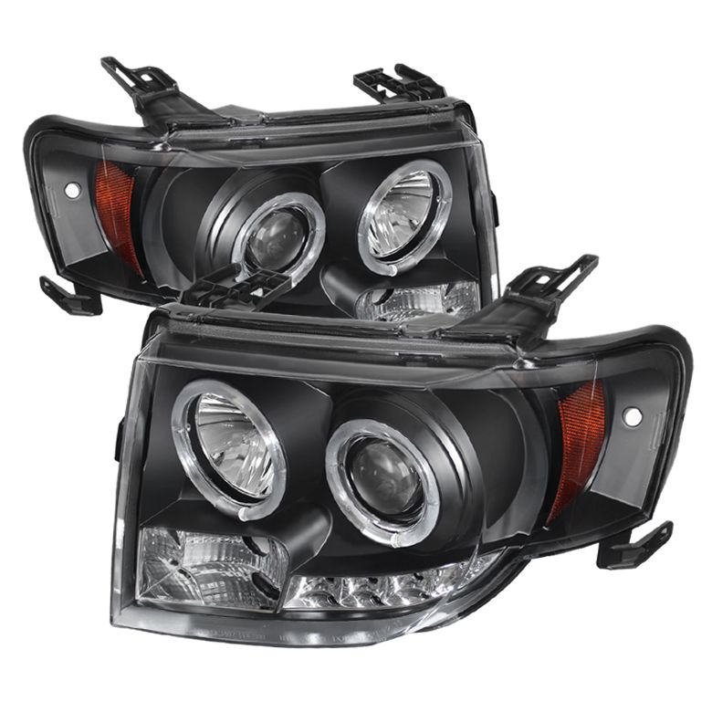 2008-2012 Ford Escape DRL Halo Black Projector Headlights-PRO-YD-FES08 ...