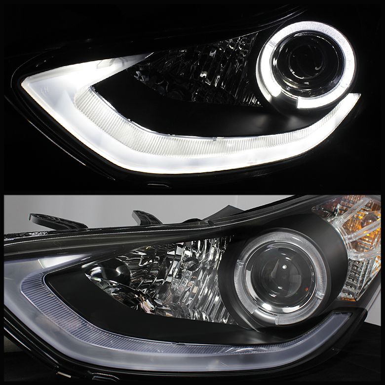 Hyundai Elantra DRL Halo Black Projector Headlights PRO YD HYELAN DR