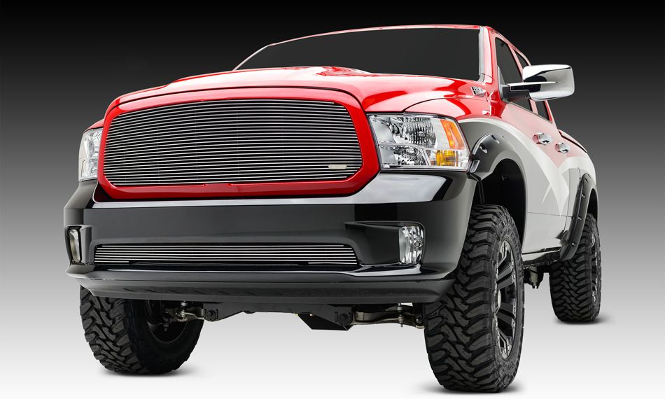 Ram 1500 Grille Insert 13-18 Dodge Ram 1500 Aluminum Polished 1 Piece ...